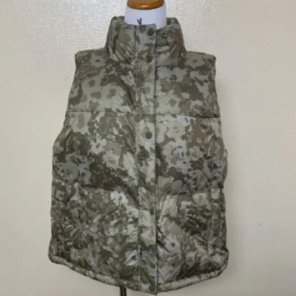 prAna Womens Hellebore Vest High Neck Xtra Large in Slate Green Wildflower